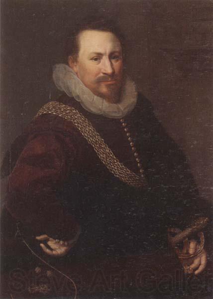 unknow artist Portrait of a Gentleman,half-length,wearing a crimson jacket,with a black mantle Spain oil painting art